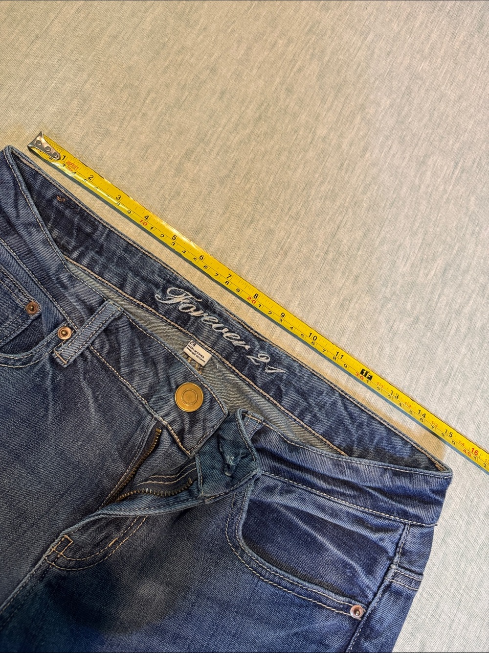 Forever 21 Dark Blue Distressed Boyfriend Jeans with Stud Accents - Picture 4 of 12